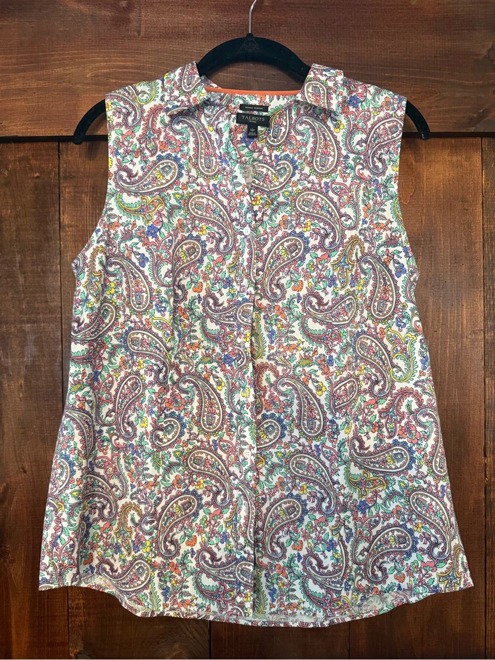Talbots Multicolor Paisley Sleeveless Camisole - White Base